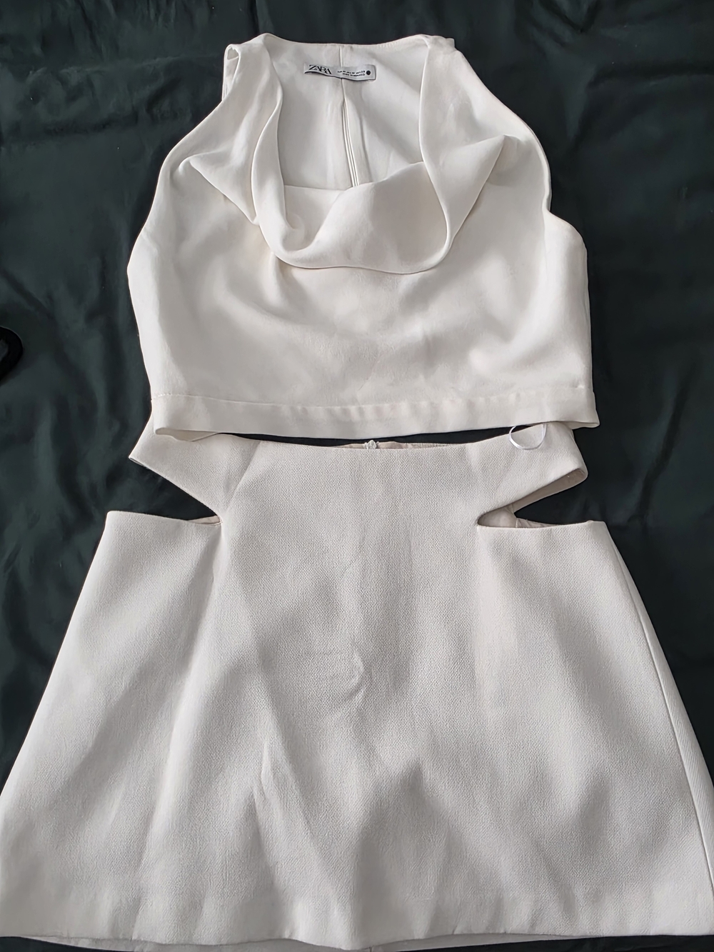 Zara Ivory Cutout Two-Piece Set
